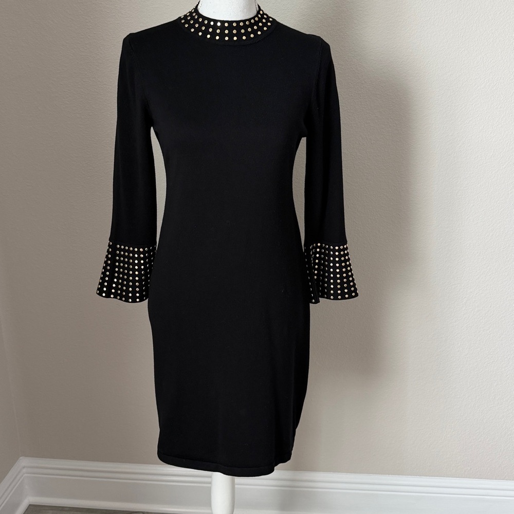 Calvin Klein Black Dress with Gold Studs
